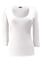 Judy P Scoop Neck Top-White
